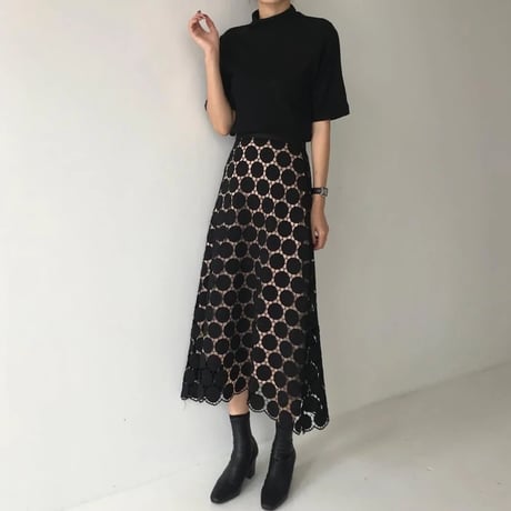 ドットレース スカート 2色展開