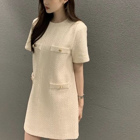 フレンチツイード ワンピース 3色展開