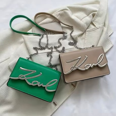 シルバーロゴ チェーンバッグ 6色展開