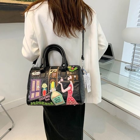 カラフルステッチ クロコデザインバッグ 6色展開