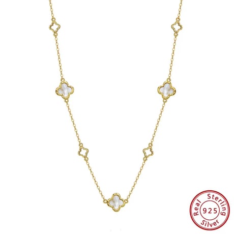 【Silver925】シェルフラワーネックレス 2色展開