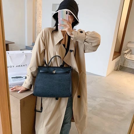 2way 異素材mix ハンドバッグ 3色展開
