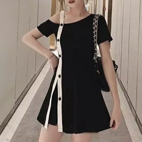 ホワイトライントップス ショートパンツセット