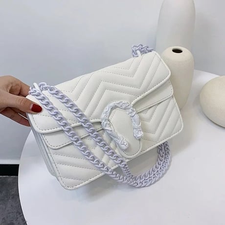 【2サイズ】カラーホースシュー チェーンバッグ 7色展開