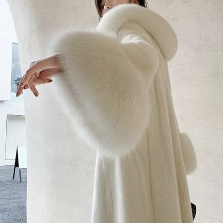 ボリュームファー ロングコート