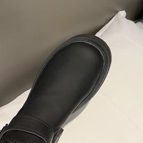 ベルトデザイン ラウンドトゥソックスブーツ 3色展開