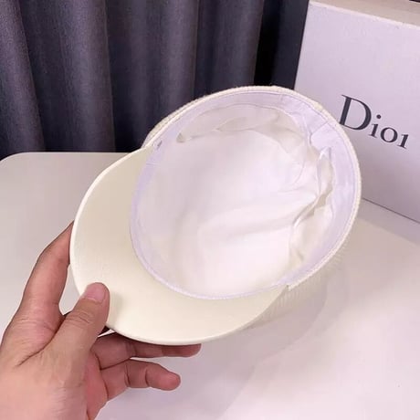 【White即納】リブデザイン パールチェーンキャスケット 4色展開