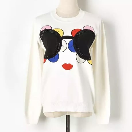 フラワーサングラス フェイスニット 2色展開