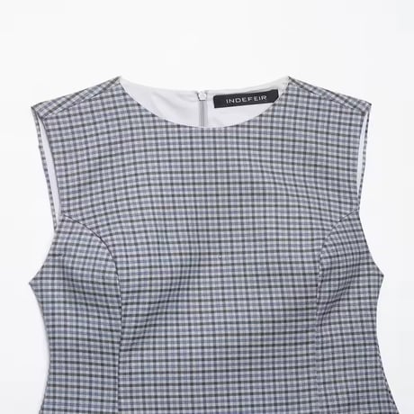 フリルチェックノースリーブワンピース 2色展開