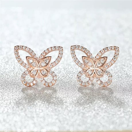 【Gold即納】バタフライ ピアス 3色展開