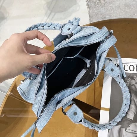 【Lサイズ即納】デニムタッセル バッグ