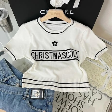 ロゴボーダー サマーニット 3色展開
