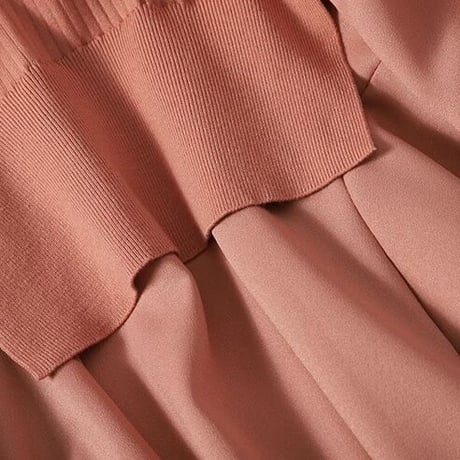 ニットベストドッキング シフォンブラウス 4色展開