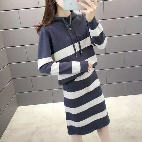 ストライプニット セットアップ 4色展開
