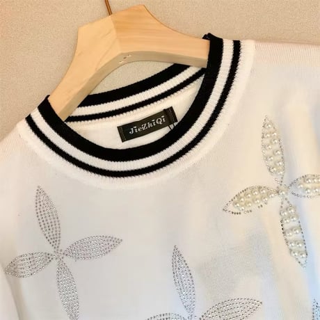 パールストーンクロス サマーニット 2色展開