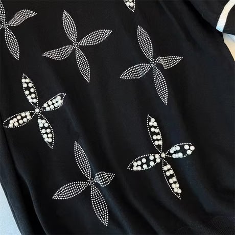 パールストーンクロス サマーニット 2色展開