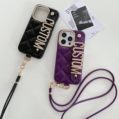 【カスタム】キルティング バンドストラップiPhoneケース 5色展開