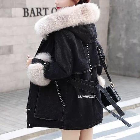 カシミヤファー リボンデニムジャケット 2色展開