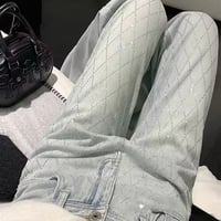 クロスラインストーンデニムパンツ