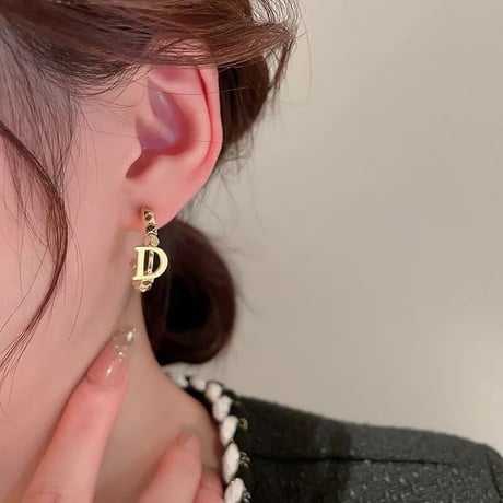 ゴールドモチーフ フープピアス