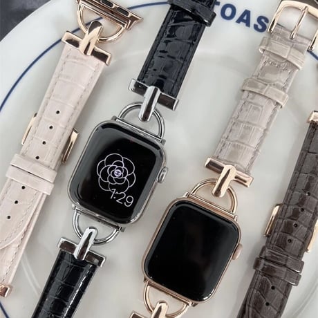 アップルウォッチ メタルレザーバンド 5色展開
