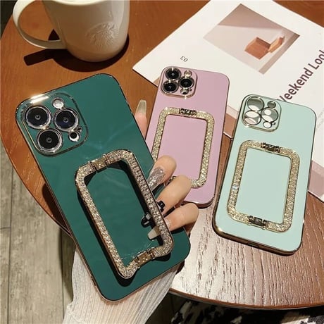 クリスタルストーンハンドル iPhoneケース 11色展開