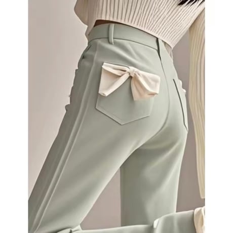 ポケットリボンフリルパンツ 3色展開