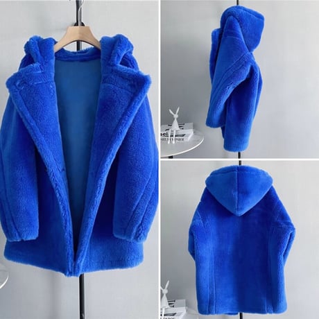 アルパカボア テディフーディコート 8色展開