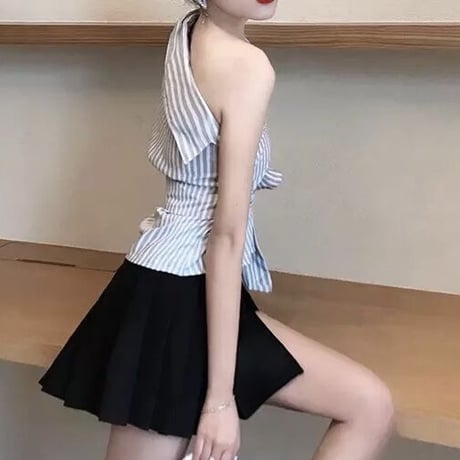 ストライプスラッシュ アシメブラウス