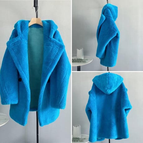 アルパカボア テディフーディコート 8色展開