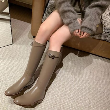 バックルベルト ロングブーツ 2色展開