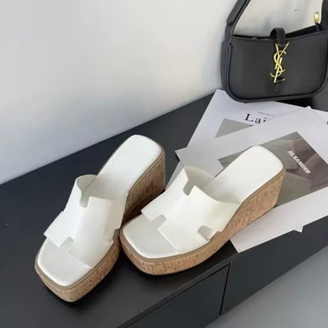 コルクウェッジサンダル 3色展開