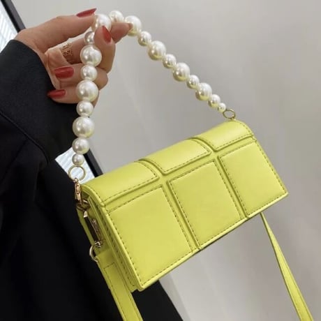 パールストラップ レトロレザーバッグ 4色展開