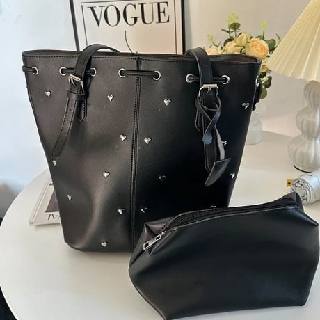 シルバーハート レザーバッグ
