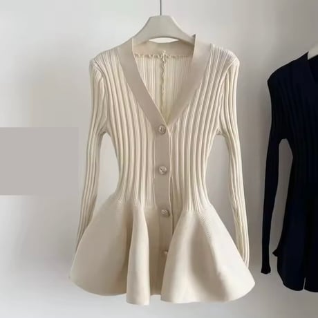 美ラインリブカーディガン 3色展開