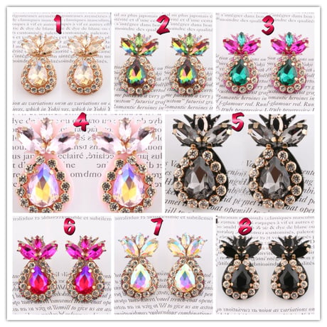パイナップル ビジューピアス 8色展開