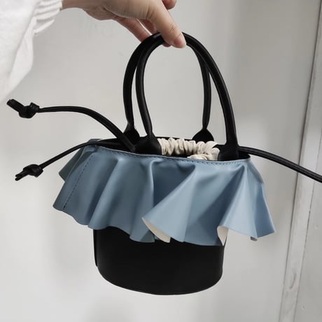 フリルレザー バケットバッグ 3色展開
