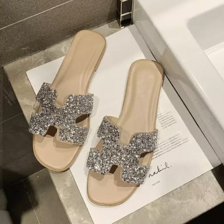 ビジューカラー フラットサンダル 8色展開