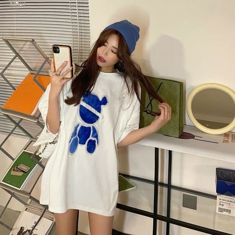 スパンコールベアー オーバーTシャツ 2色展開