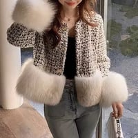 ボリュームファー ツイードショートジャケット 2色展開