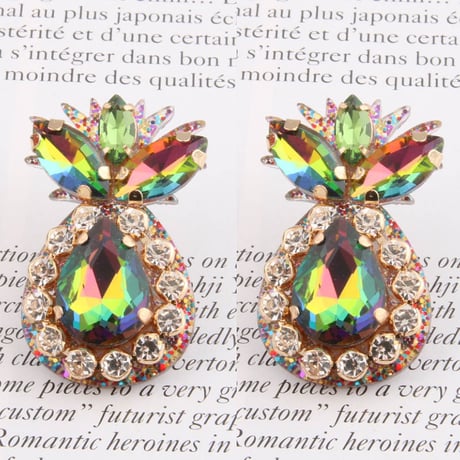 パイナップル ビジューピアス 8色展開