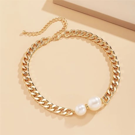 バロックパール チェーンネックレス 2色展開