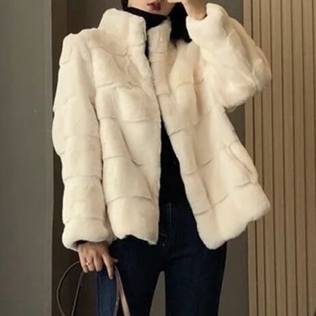 ハイネックジッパー ファージャケット 3色展開