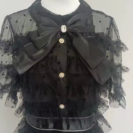 ビジュードットフリルタイワンピース 2色展開