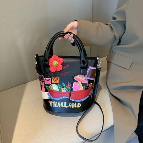 カラフルステッチ バケットバッグ 5色展開