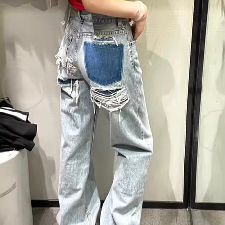 バッククラッシュデニムパンツ