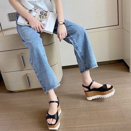 【Black23.5cm即納】スタークリーパー アンクルベルトサンダル 3色展開