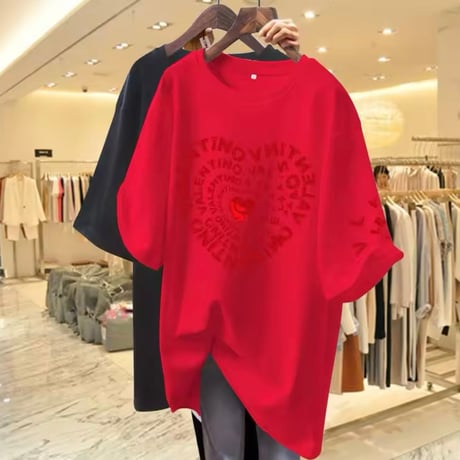 ハートレターオーバーTシャツ 9色展開