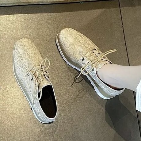 スネークプリント ハイソールシューズ 4色展開