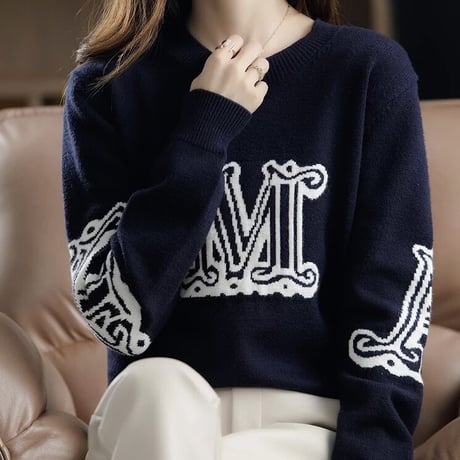 ビッグロゴ カシミヤニット 4色展開